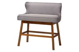 Baxton Studio - Gradisca Modern and Contemporary Fabric Button-tufted Upholstered Bar Bench Banquette - Gray