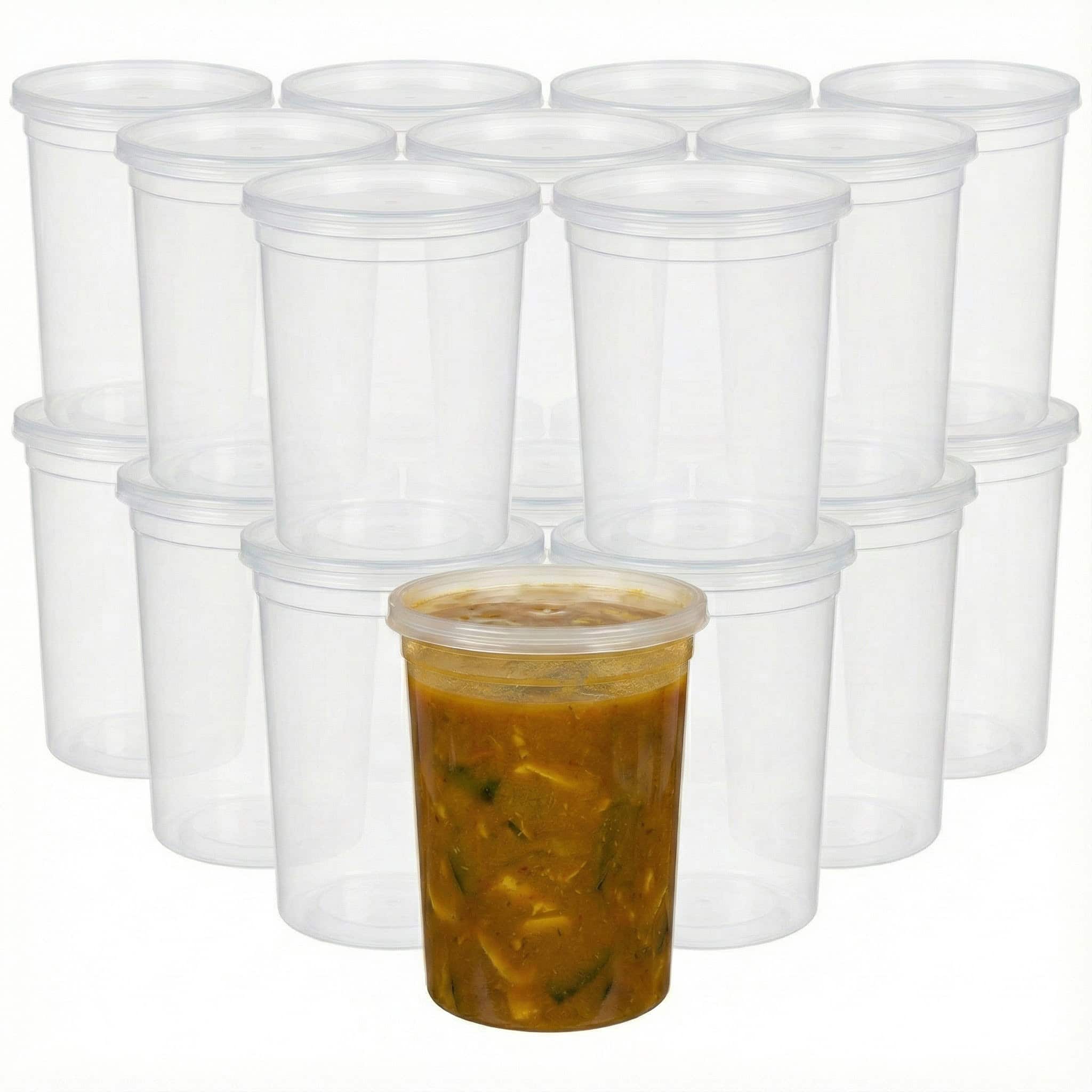 Eco Harmony Products - Heavy Duty Deli Container, Saver (PP), 32oz, 240-Pack - Clear