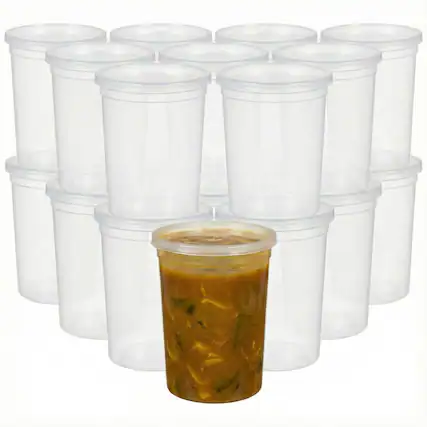 Front. Eco Harmony Products - Heavy Duty Deli Container, Saver (PP), 32oz, 240-Pack - Clear.