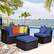 Alt View 1. Costway - 4PCS Patio Rattan Furniture Set Sofa Ottoman Cushion Garden Deck - Navy.