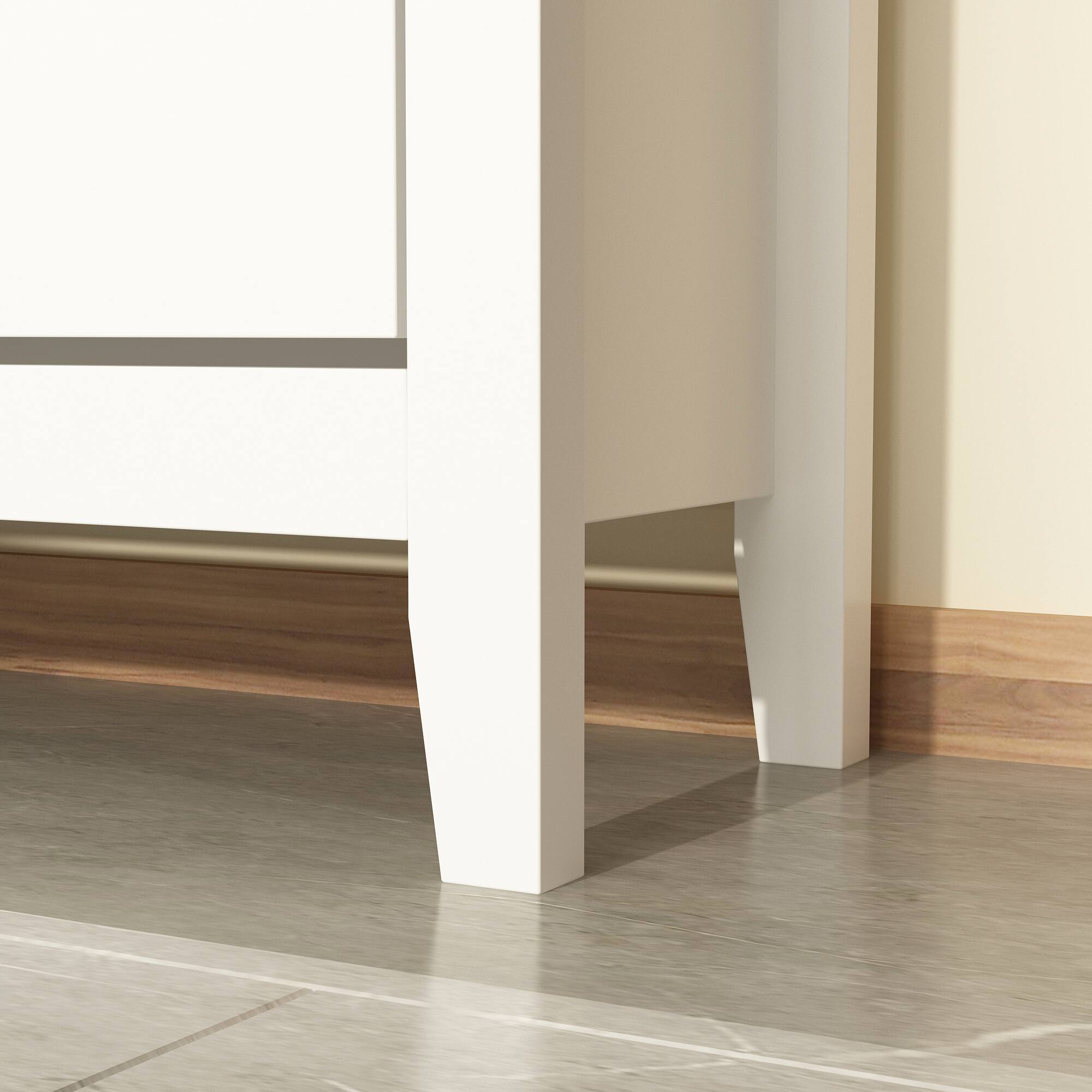 Alt View 7. FUFU & GAGA - Entryway Shoe Cabinet with Flip-Top Storage, Decorative Organizer, Multi-Compartment Shoe Rack for Home - White.