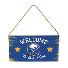 Evergreen Enterprises - Buffalo Sabres 6" x 11" Welcome Home Wood Wall Sign with Rope Hanger - Multicolor