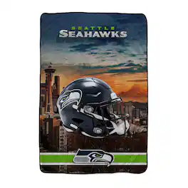 Pegasus - Seattle Seahawks 66" x 95" Oversized Skyline Series Helmet Ultra Cozy Blanket - Multicolor