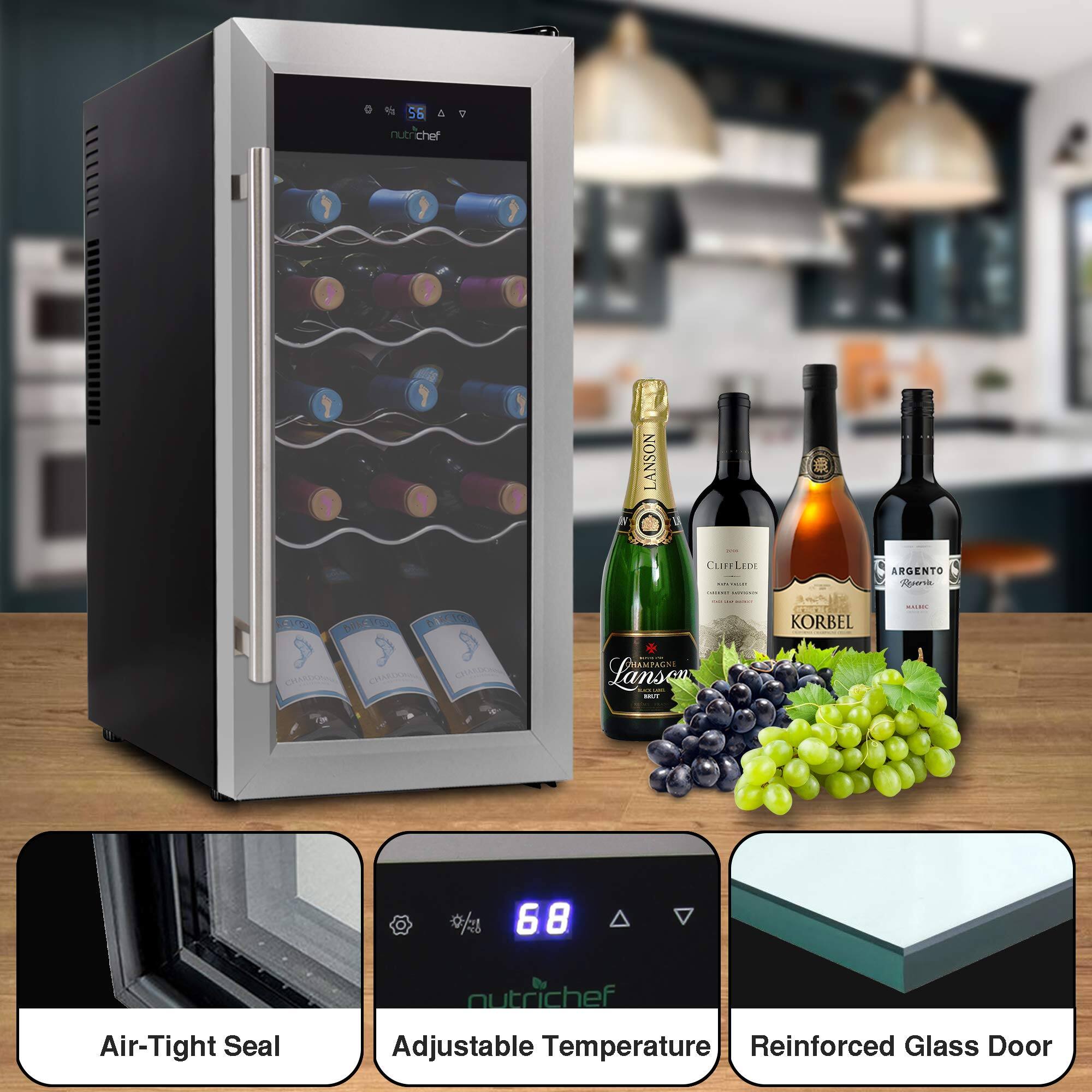 1. 56 4 9 nutricher nutr 3 1 ' LANSON LEVE EnC FO CH CI Cuntaoe - A KORBEL MAMPAGI Lansen - ARGENTO
2. 0/ 68 Air-Tight Seal
3. utrichef Adjustable Temperature
4. Reinforced Glass Door