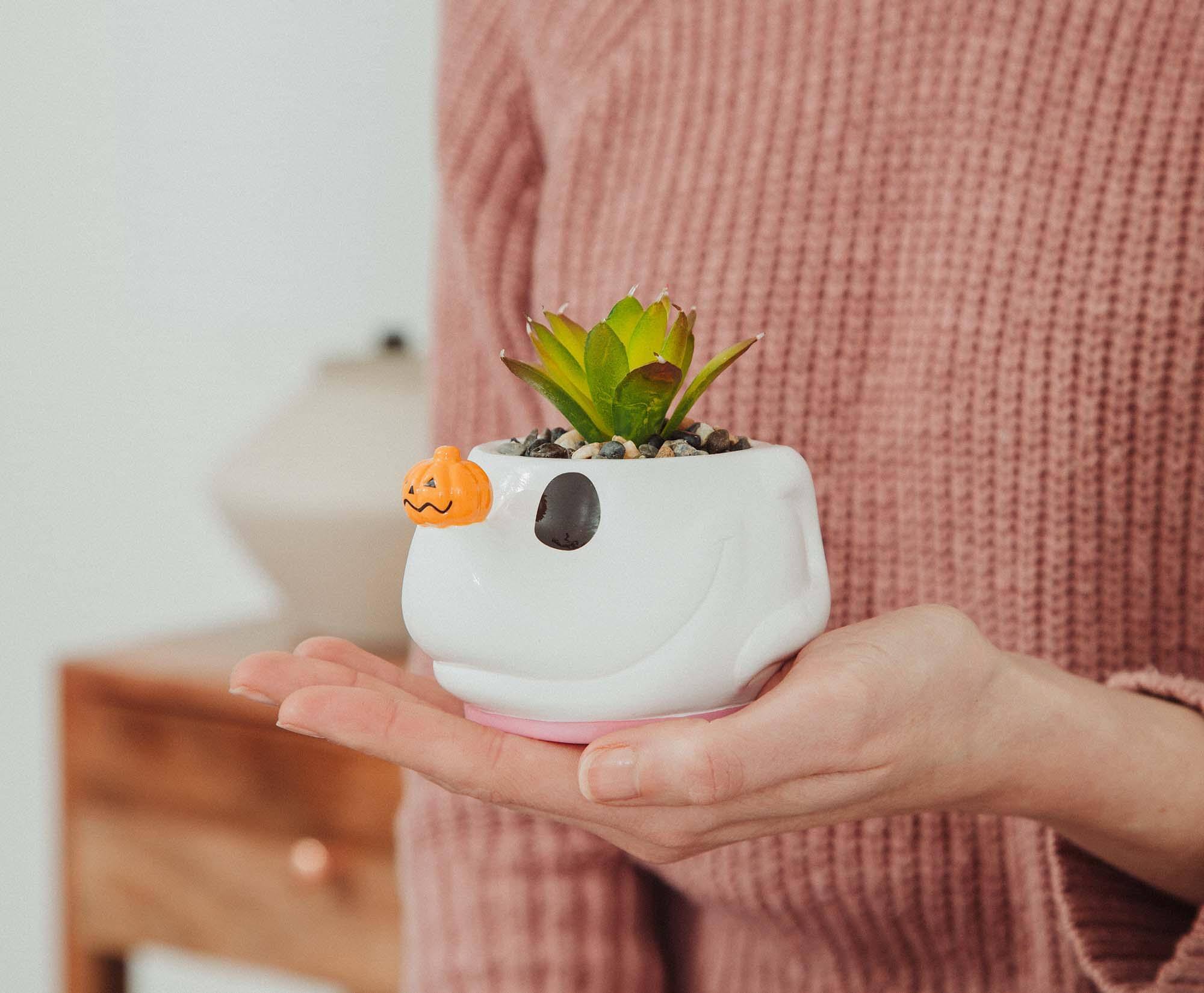 Alt View 3. Disney - Disney The Nightmare Before Christmas Zero Planter With Artificial Succulent - White.