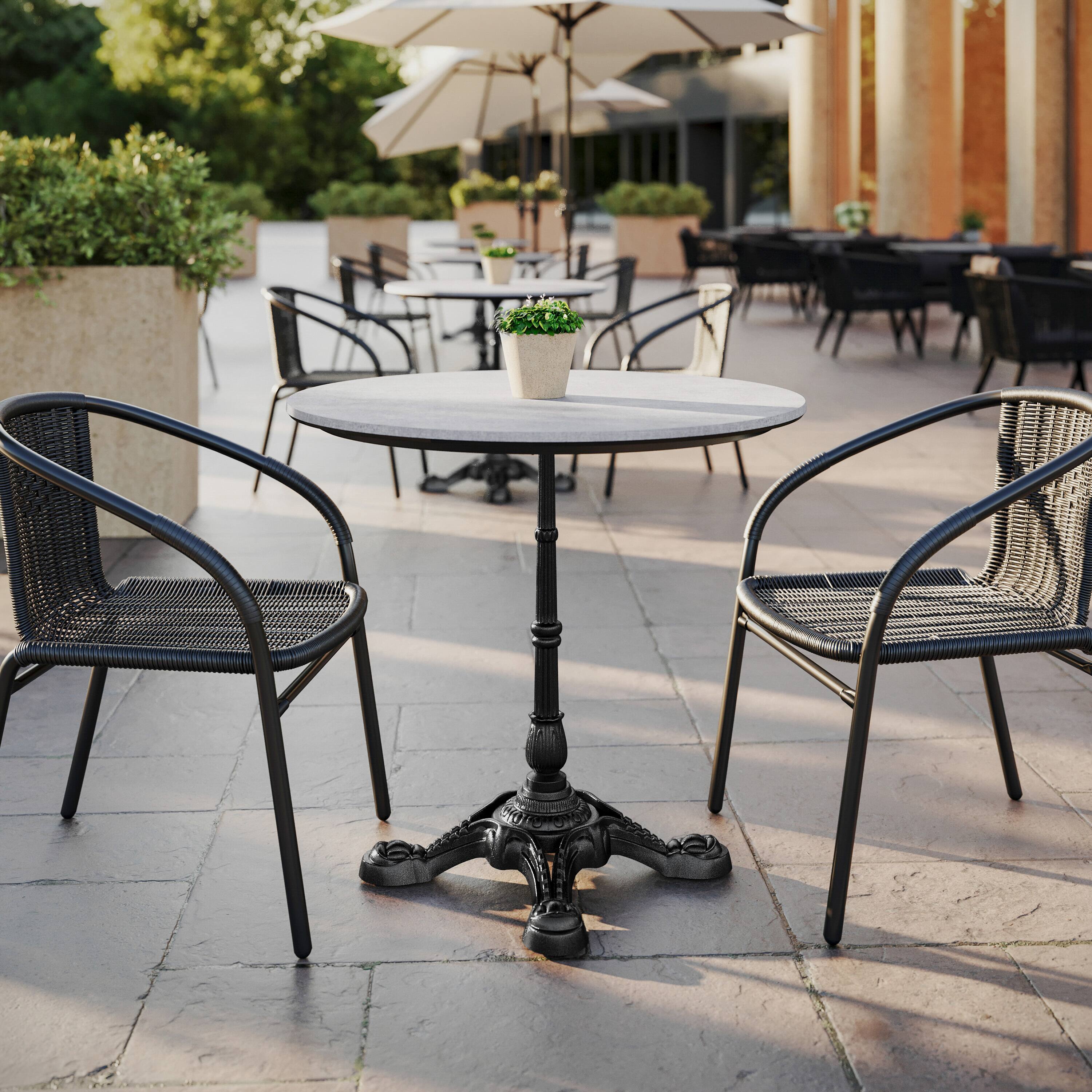 Alt View 4. Emma + Oliver - PureShield HPL Wrapped Tabletop, Seamless Edge, Scratch & Stain Resistant, Commercial Grade - Gray Faux Concrete.