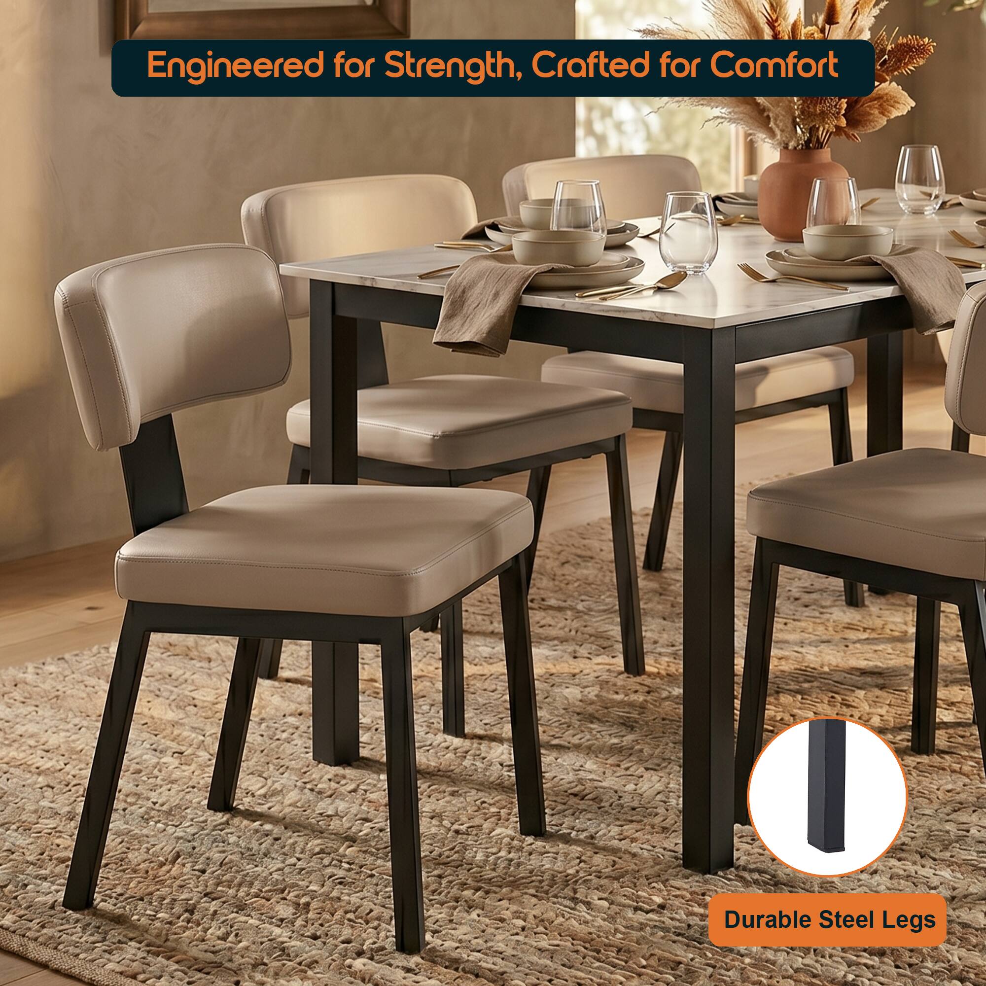 Engineered for Strength, Crafted for Comfort  
Durable Steel Legs