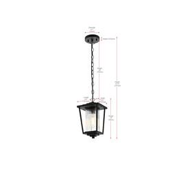 Elegant Lighting - York 7 inch Outdoor Pendant - Black