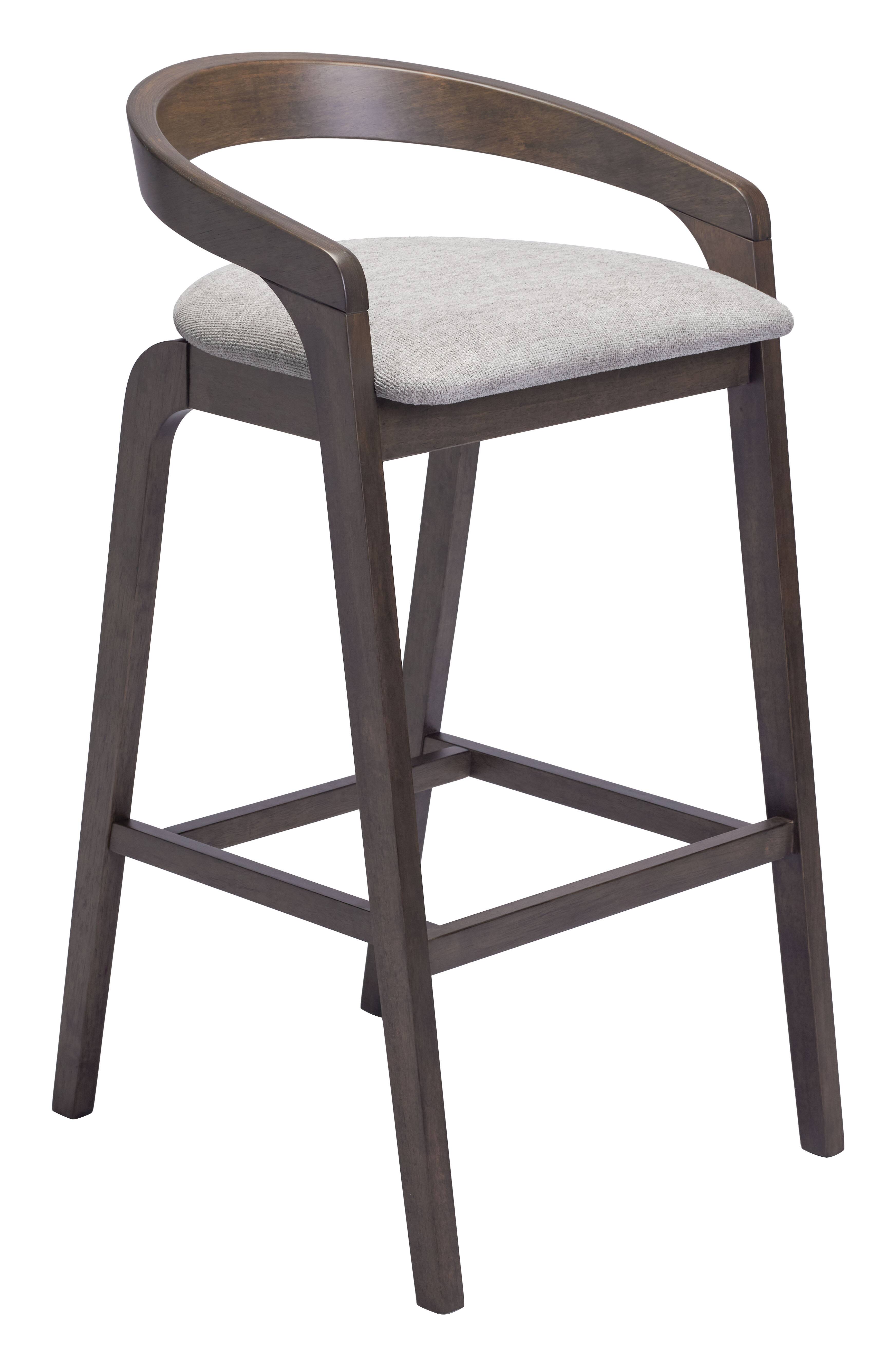 Front. Hivvago - Troy Barstool (Set of 2) Dove Gray & Espresso - Dove Gray & Espresso.