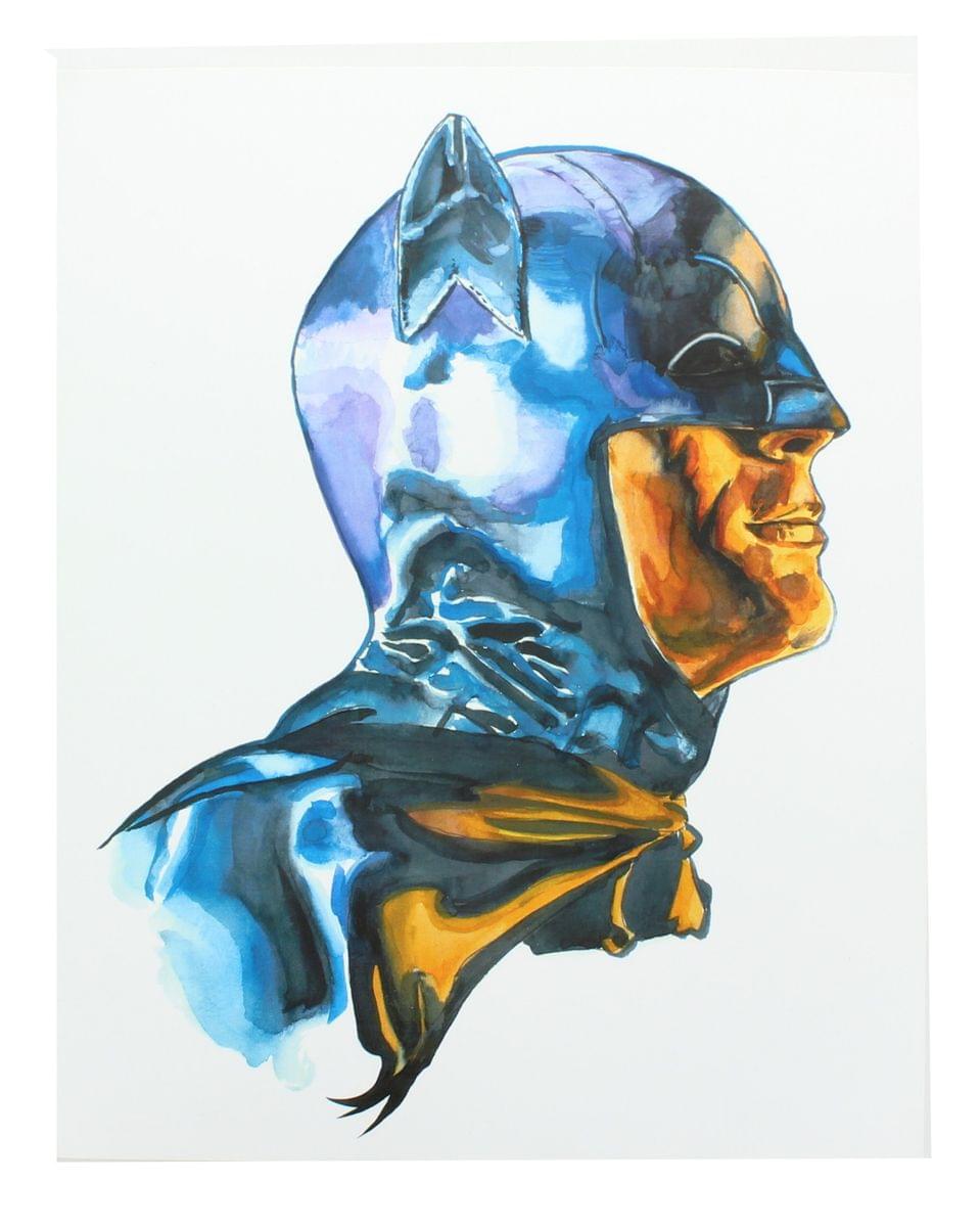 Front. DC Universe - Batman '66 Adam West 8x10 Art Print (Nerd Block Exclusive) - Multicolored.