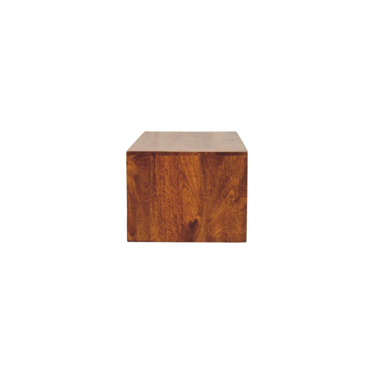 Alt View 4. Artisan Furniture - Artisan Furniture Solid Wood Lunar 2 Drawer Chestnut Wall Mounted Media Unit, 2 Drawers, 1 Shelf, Dark Brown - Brown.