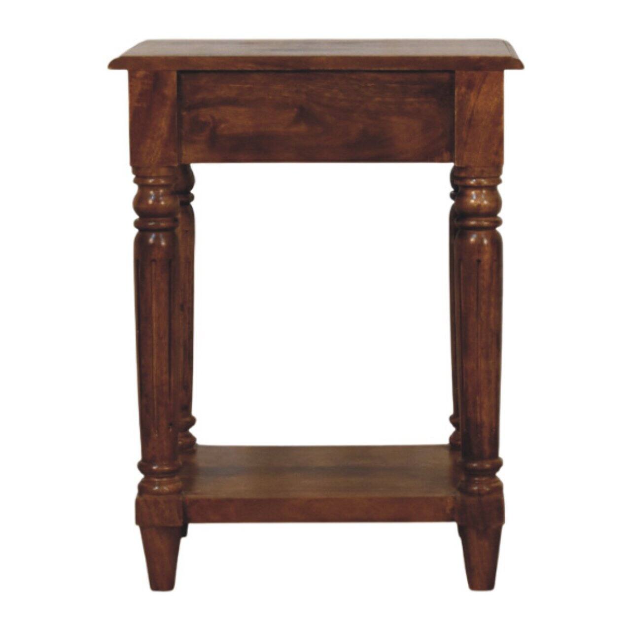 Alt View 6. Artisan Furniture - Turned legs Chestnut 1 Drawer Side Table, Brown - Brown.