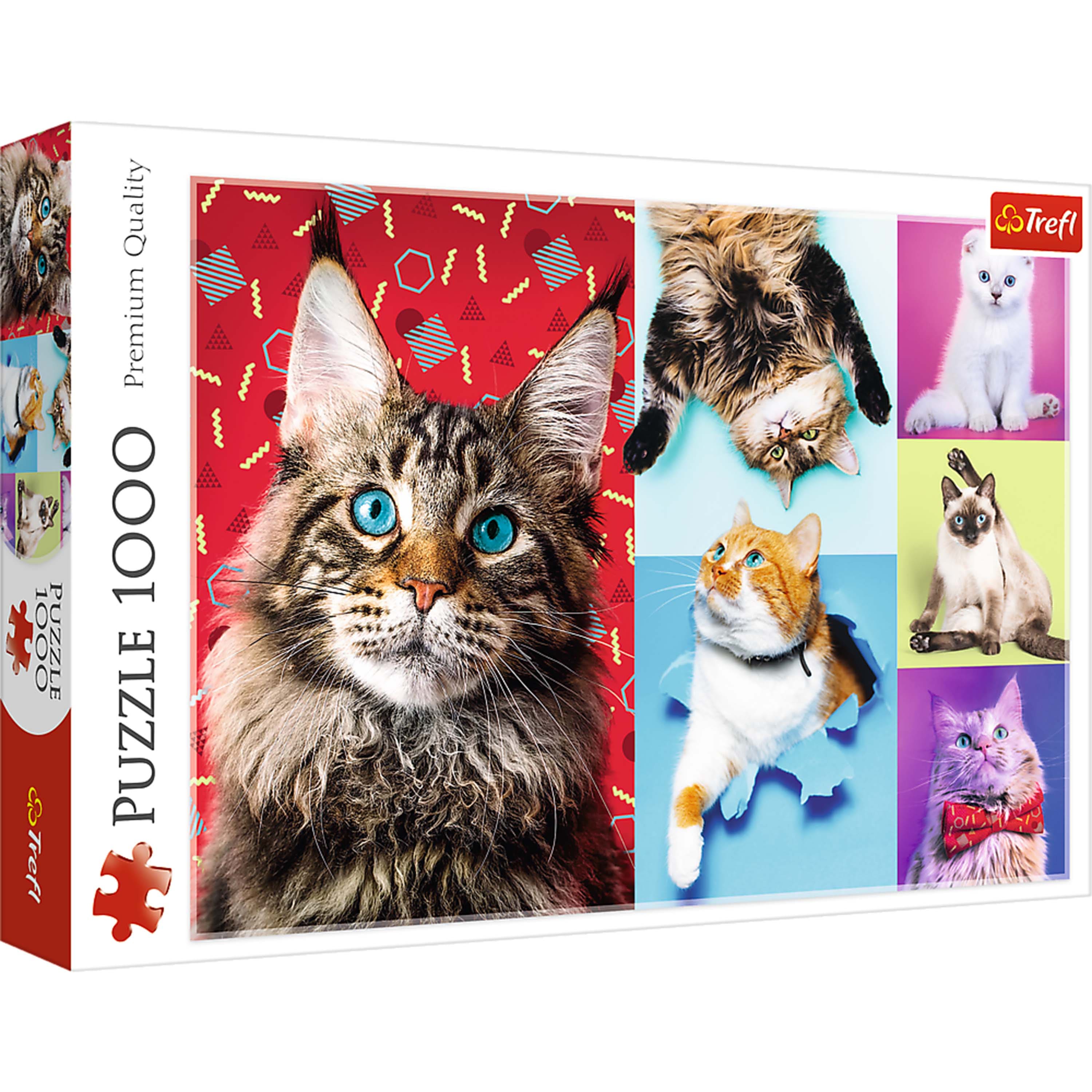 Trefl - Red 1000 Piece Puzzle - Happy cats