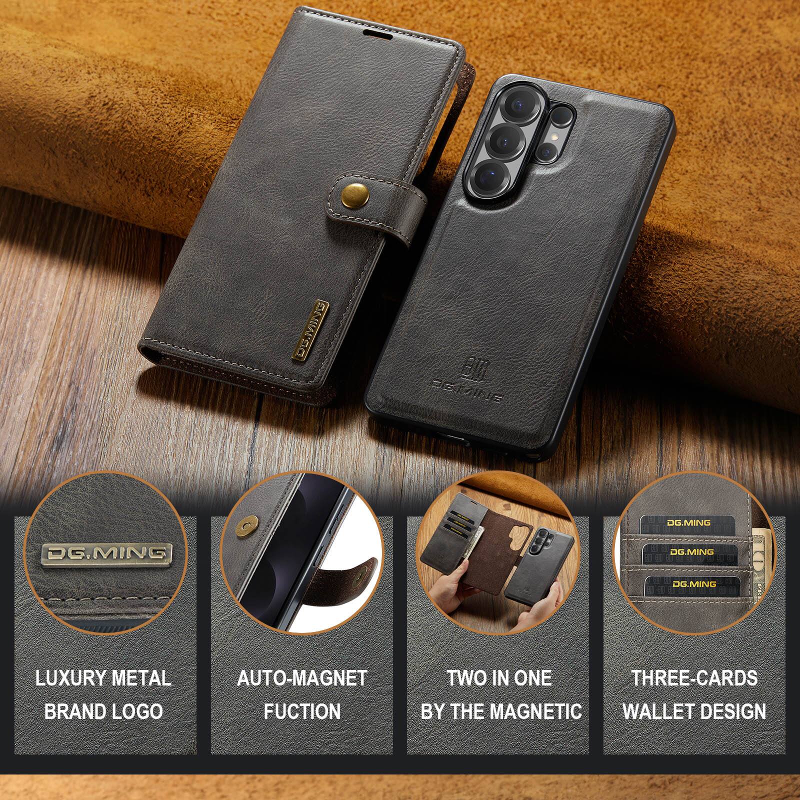 DS.MING B0 EGIINE DG.MING DG.MING DG.MING LUXURY METAL BRAND LOGO AUTO-MAGNET FUNCTION TWO IN ONE THREE-CARDS BY THE MAGNETIC WALLET DESIGN