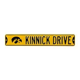 Authentic Street Signs - Iowa Hawkeyes 6" x 36" College Ave Embossed Team Street Sign - Yellow