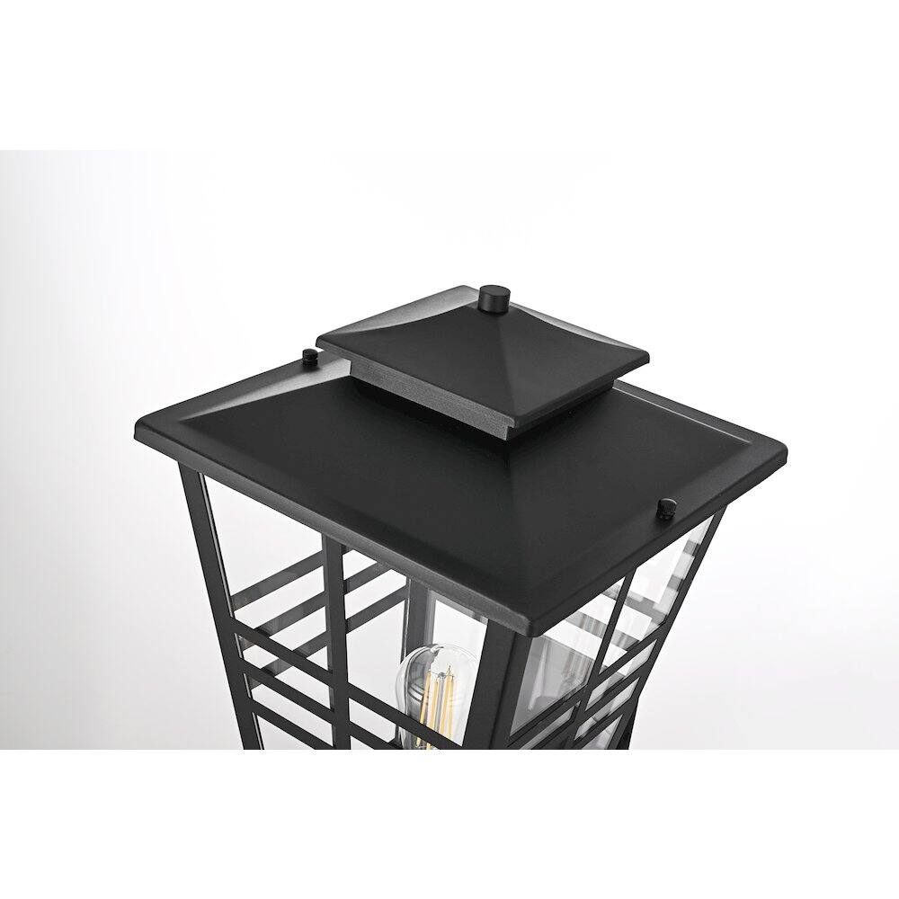 Alt View 3. Elegant Lighting - Macon 12 Inch Outdoor Wall Sconce In Black - Black.