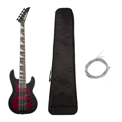 Front. Jackson - Jackson JS Series JS3VQ 5-String Electric Guitar (Red) with Bag and Strings.