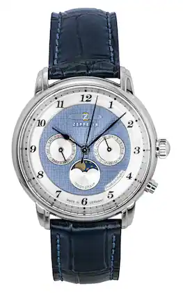 Zeppelin - Friedrichshafen Leather Strap Dial Quartz 85363 Men's Watch - Blue