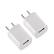 Front. Qixxronics - 2pcs USB Wall Charger, 1A/5V Charger Compatible with iPhone X/8/7/6/6S Plus, Xs Max XR, iPad, Samsung, Android, and More - White.
