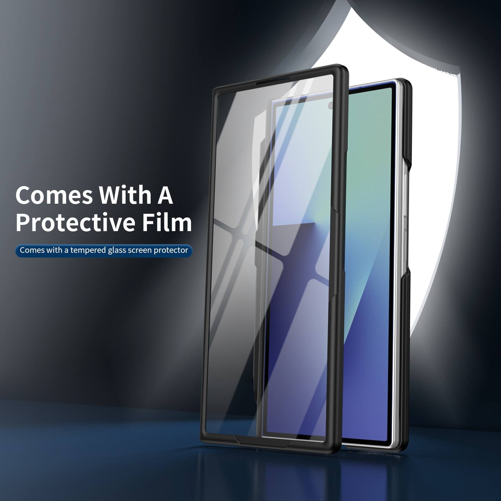 Comes With A Protective Film  
Comes with a tempered glass screen protector