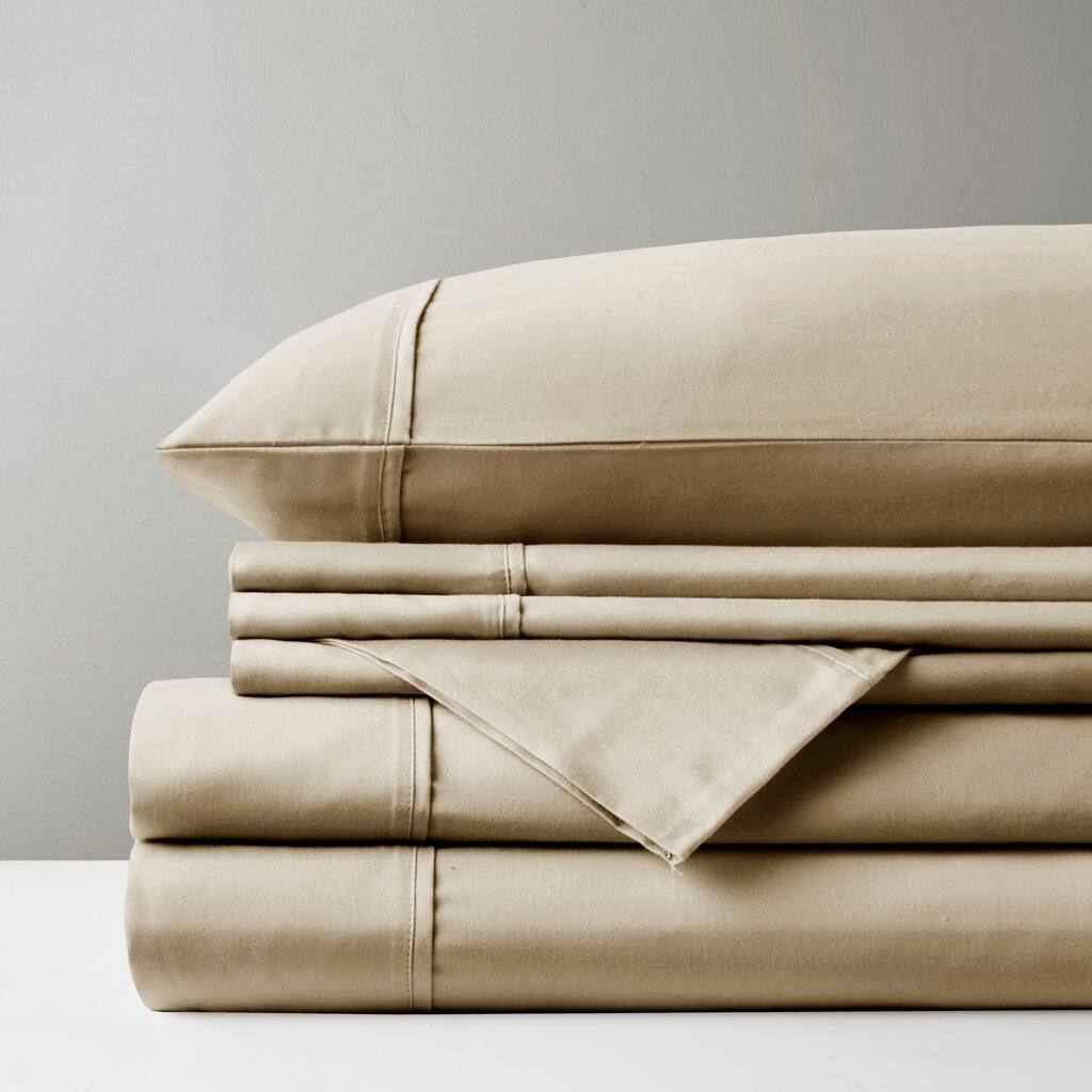 Alt View 2. Gracie Mills - Gracie Mills Elodie 800 Thread Count Sateen Sheet Set - Khaki.