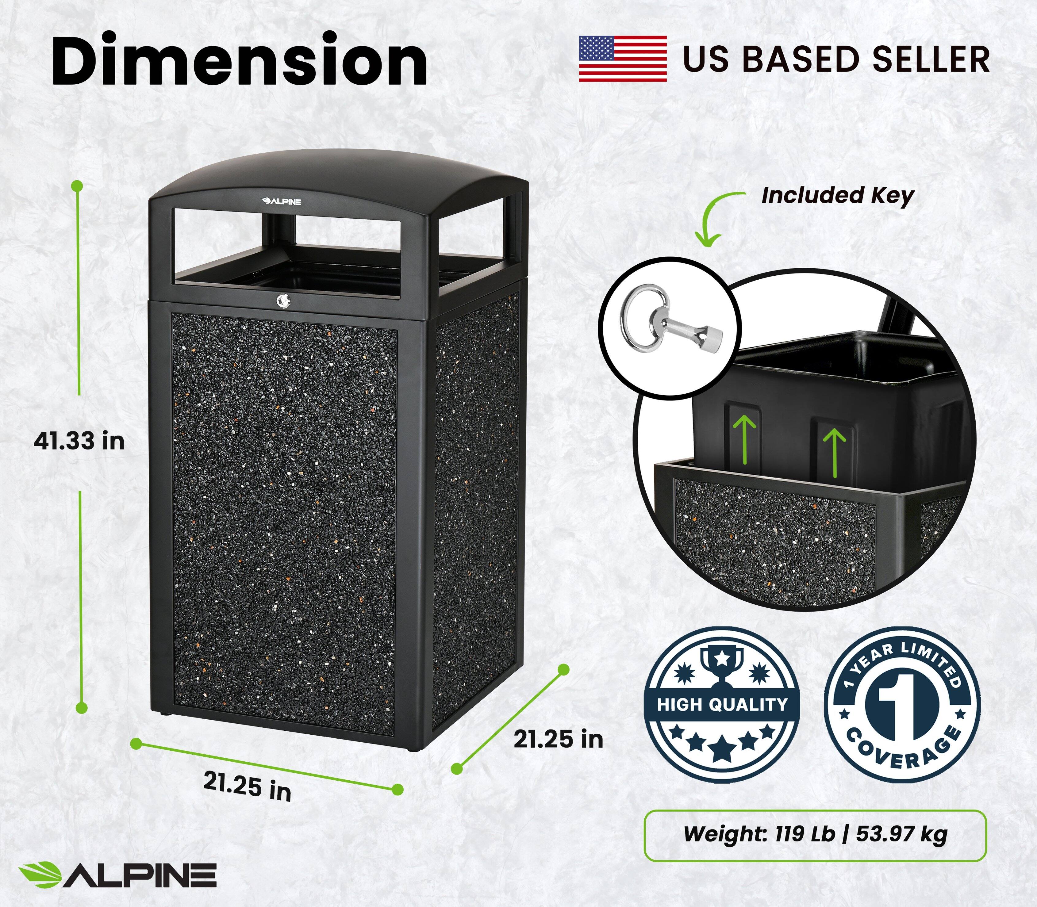 Dimension, US BASED SELLER, Included Key, 41.33 in, 21.25 in, ALPINE, 21.25 in, YEAR LIMITED, HIGH QUALITY, 1 COVERAGE, Weight: 119 Lb | 53.97 kg