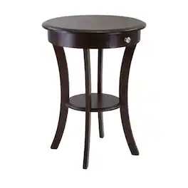 FurniFact - Round Accent Table - Cappuccino