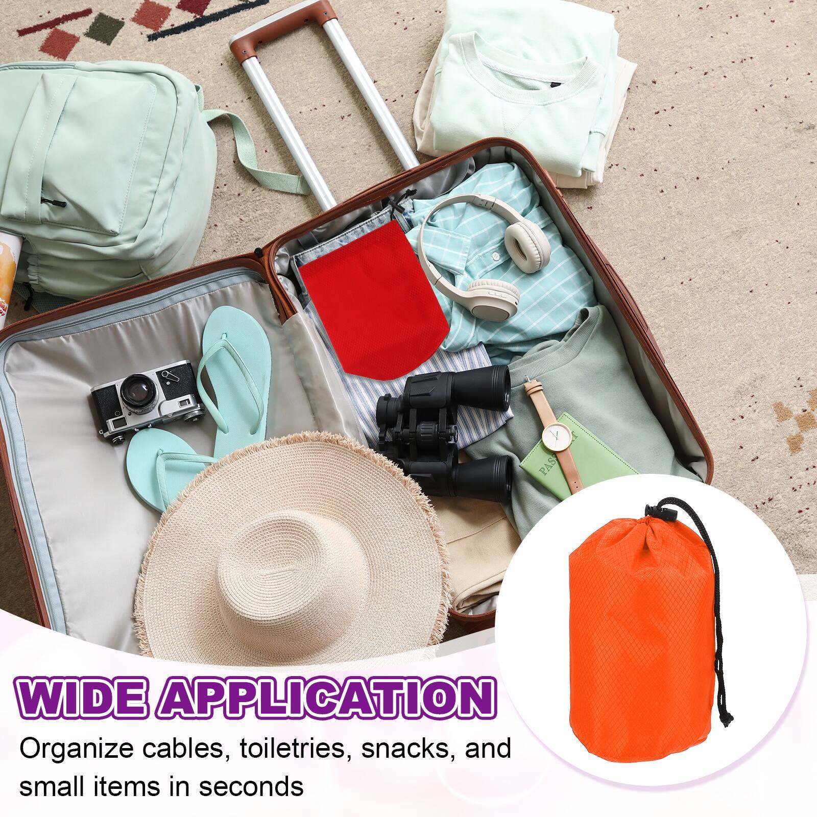 WIDE APPLICATION  
Organize cables, toiletries, snacks, and small items in seconds