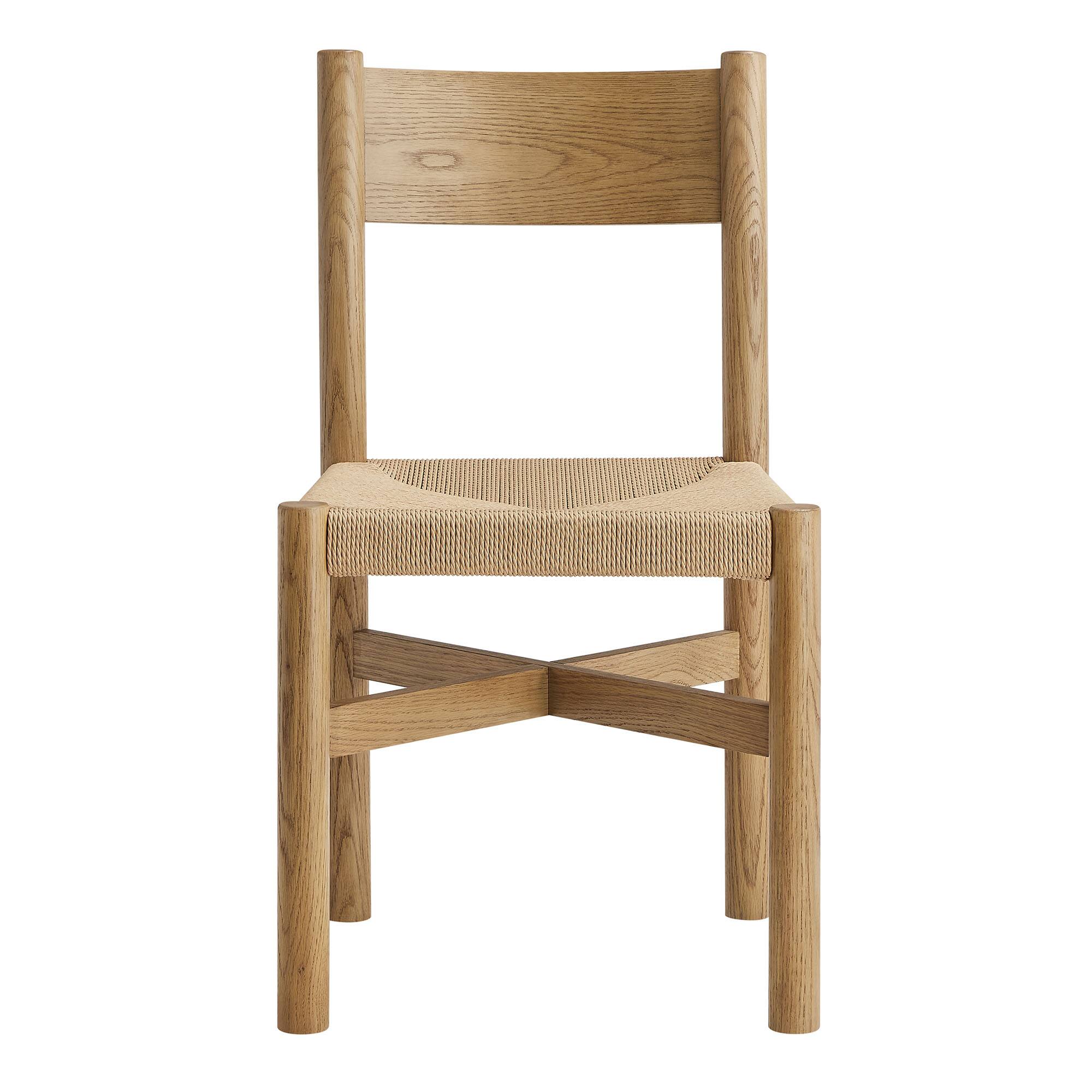 Alt View 4. Modway - Alvia Oak Wood Dining Side Chair With Woven Seat by Modway - Weathered Oak.