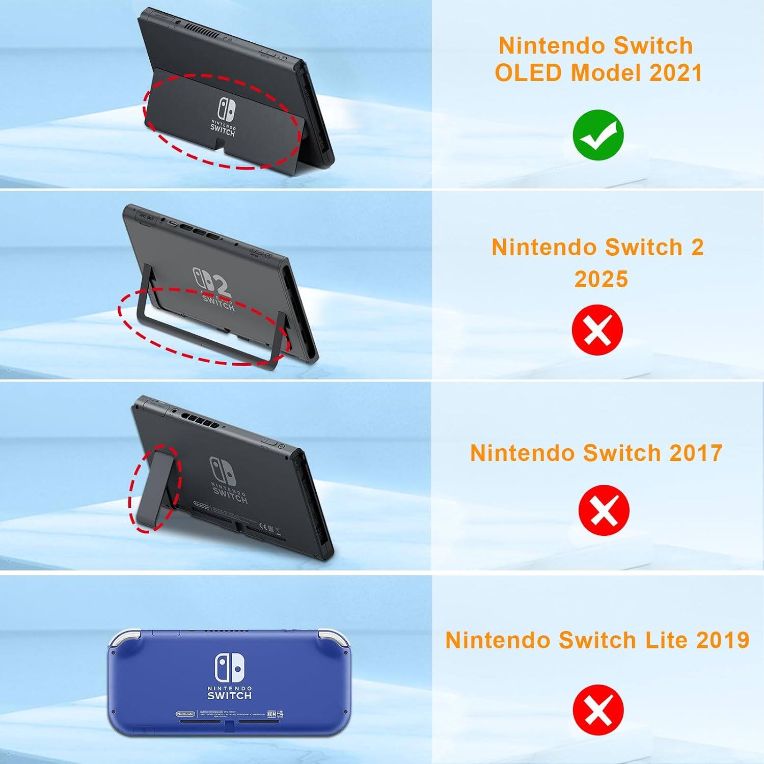 CIB SWITCH  
Nintendo Switch OLED Model 2021  
CB2 SWITCH  
Nintendo Switch 2 2025 X  
SWITCH CERE  
Nintendo Switch 2017 X  
Nintendo Switch Lite 2019  
NINTENDO 0 SWITCH Studucation X