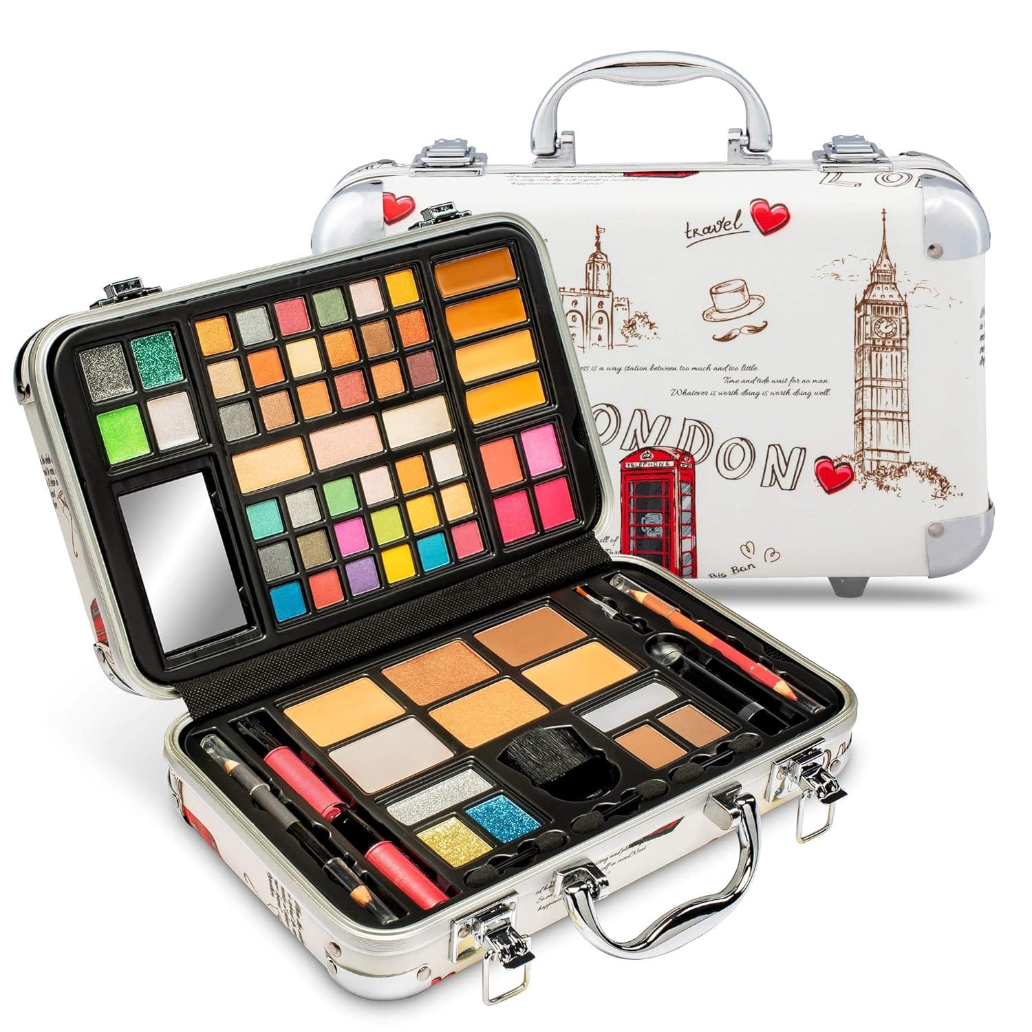 Vokai - Makeup Kit Set, 74-Piece Makeup Set with Case and Carrying Handle - London Case