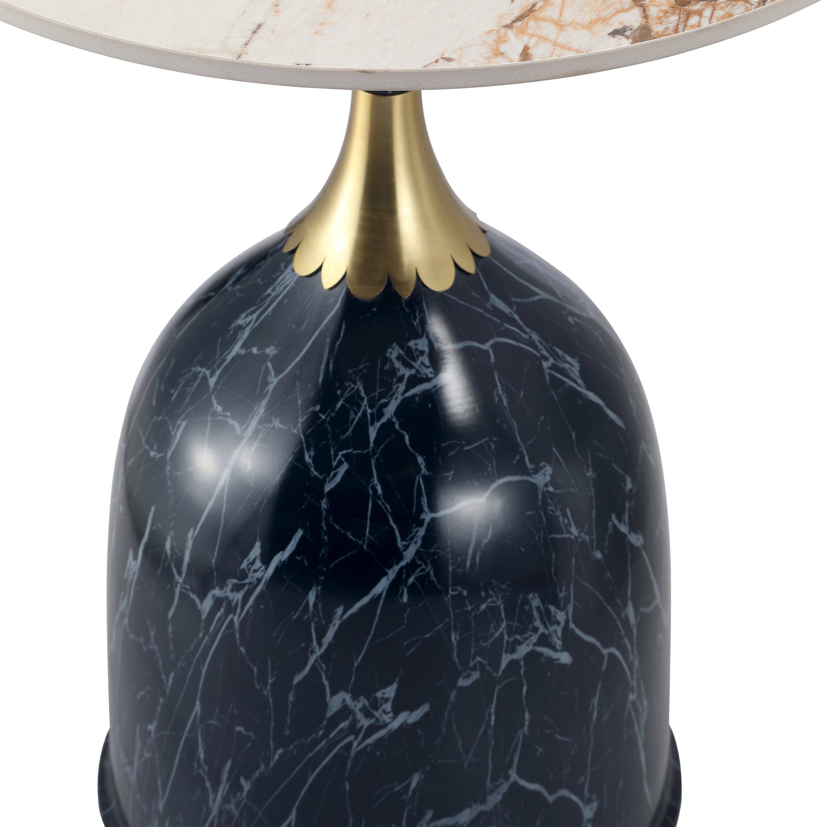 Alt View 5. LeisureMod - Modern Bell-Shaped Steel Top Accent Table with Powder Coated Finish for Living Room or Office - Stone Black.