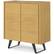 Angle. Simpli Home - Lowry Medium Storage Cabinet - Oak Veneer.