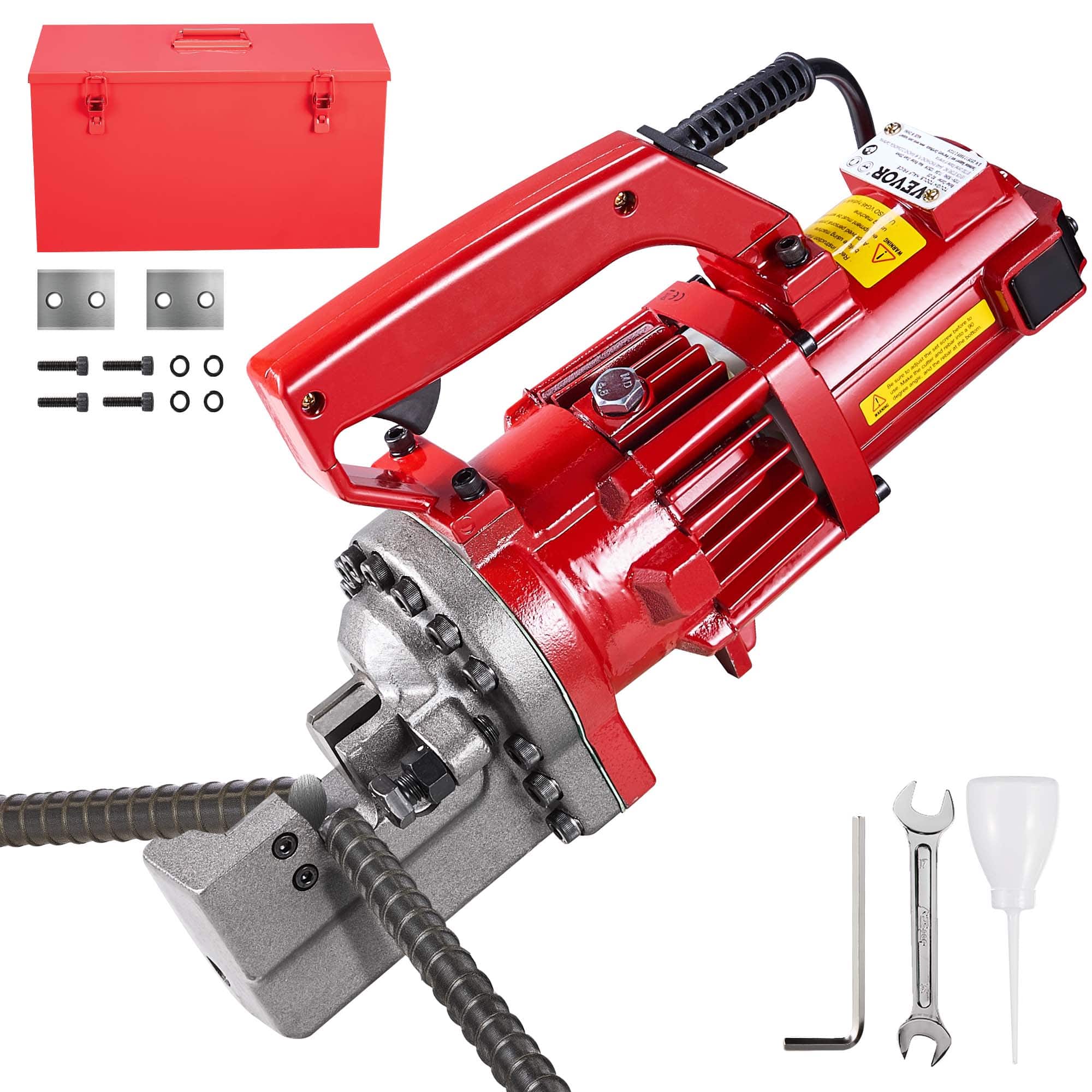 VEVOR - Electric Rebar Cutter, 1250W Portable Electric Hydraulic Rebar Cutter, Cutting up to 3/4 Inch #6 4-20mm Rebar - Red