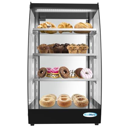 Front. Koolmore - 16 in. Commercial Glass Bakery Display Case, Self Service Pastry Case with LED lighting and Rear Door, 2.7 cu. ft. - Black.