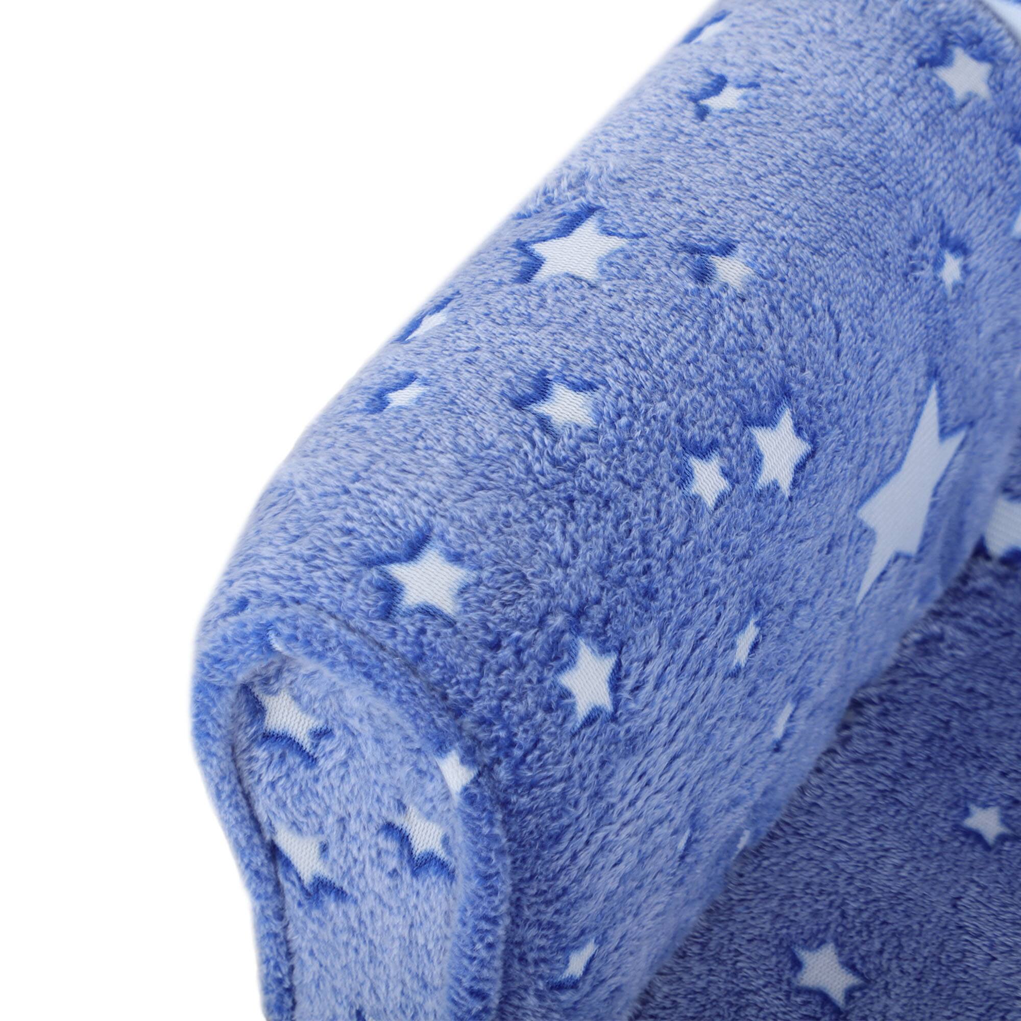 Alt View 4. Qaba - Kids Sofa Chair, Toddler Sofa with Glow in The Dark Fairy Design & Wooden Frame, Upholstered Baby Armrest Chair - Blue.