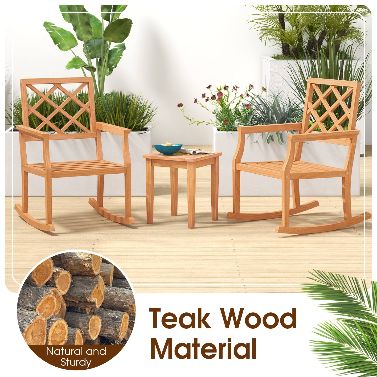 Natural and Sturdy Teak Wood Material