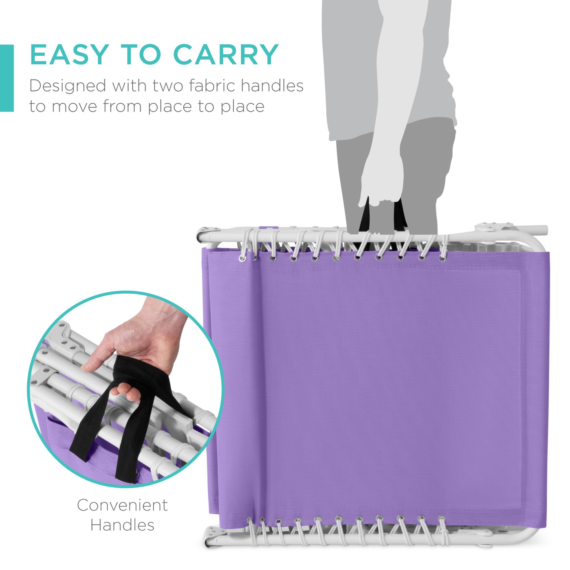 EASY TO CARRY  
Designed with two fabric handles to move from place to place  
Convenient Handles