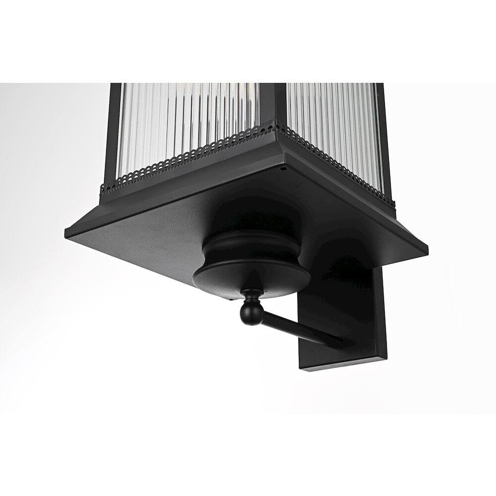 Alt View 2. Elegant Lighting - Collins 12 Inch Outdoor Wall Sconce In Black - Black.
