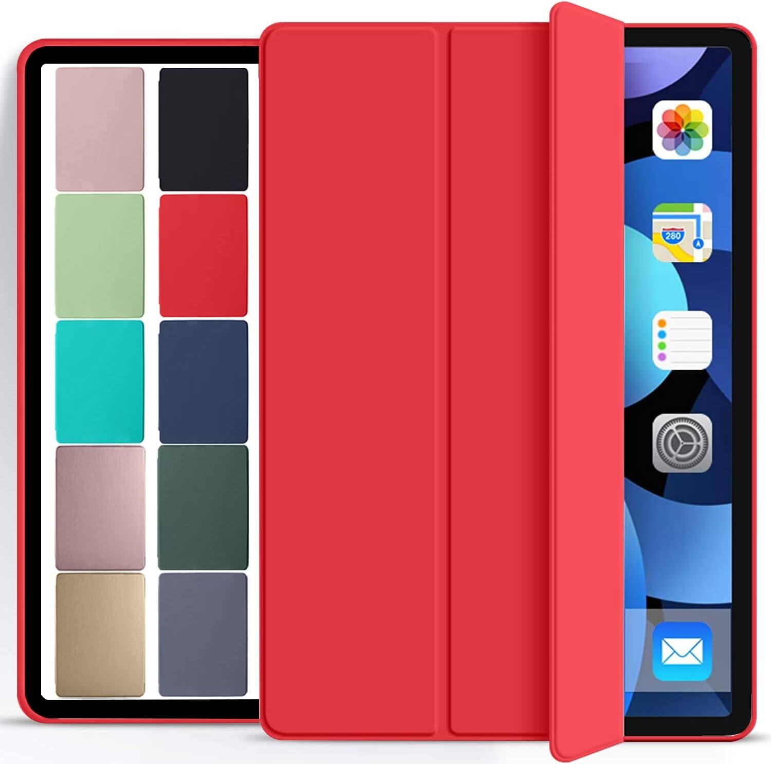 Front. DuraSafe Cases - iPad mini 5 7.9" 2019 Protective Silicone-Back Cover with Auto Sleep/Wake A1538 A1550 A2133 A2124 A2126 A2125 - Red.