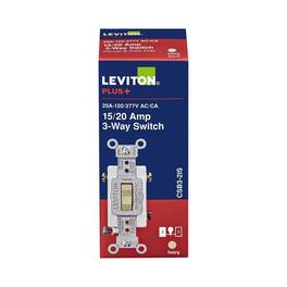 Leviton - 20 amps 3 Way Toggle AC Quiet Switch 1 pk - Ivory