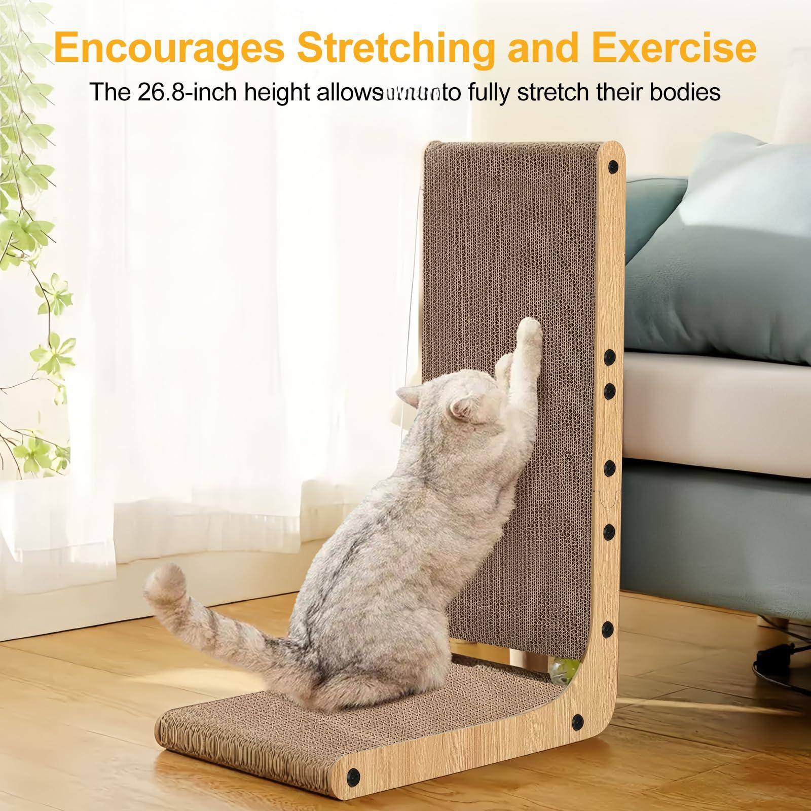 Encourages Stretching and Exercise  
The 26.8-inch height allows cats to fully stretch their bodies