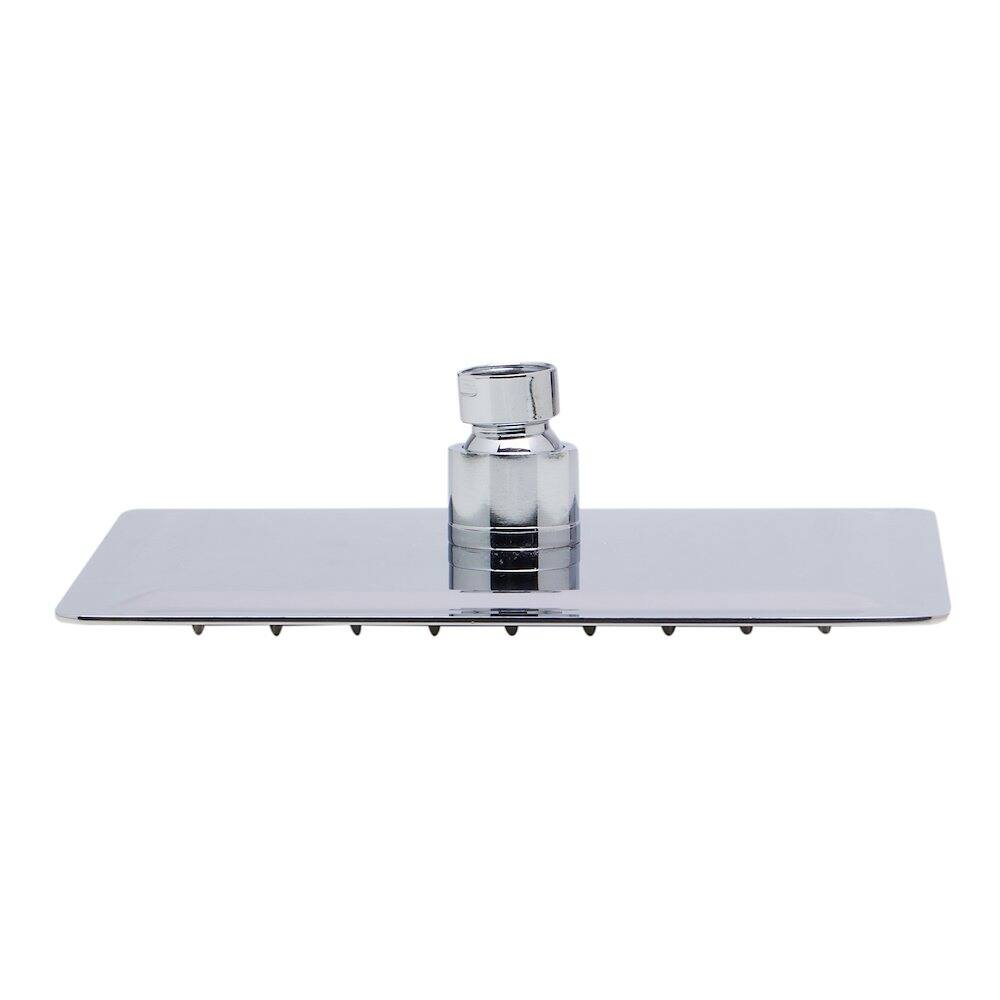Back. Alfi - Solid Polished Stainless Steel 8" Square Ultra Thin Rain Shower Head - Silver.
