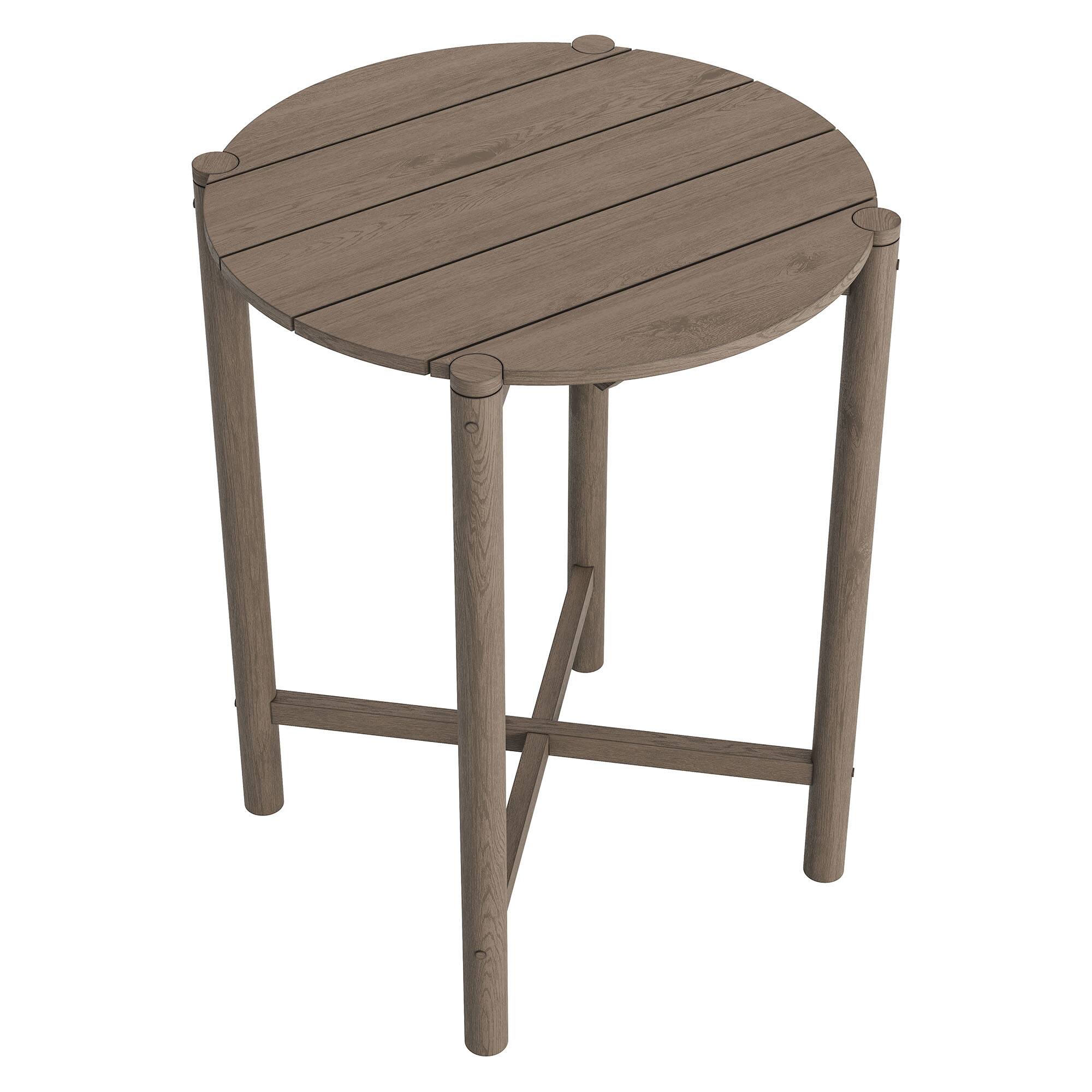 Alt View 2. Modway - Eleni Round 35 Inch Outdoor Teak Wood Round Bar Table by Modway - Weathered Gray Teak.