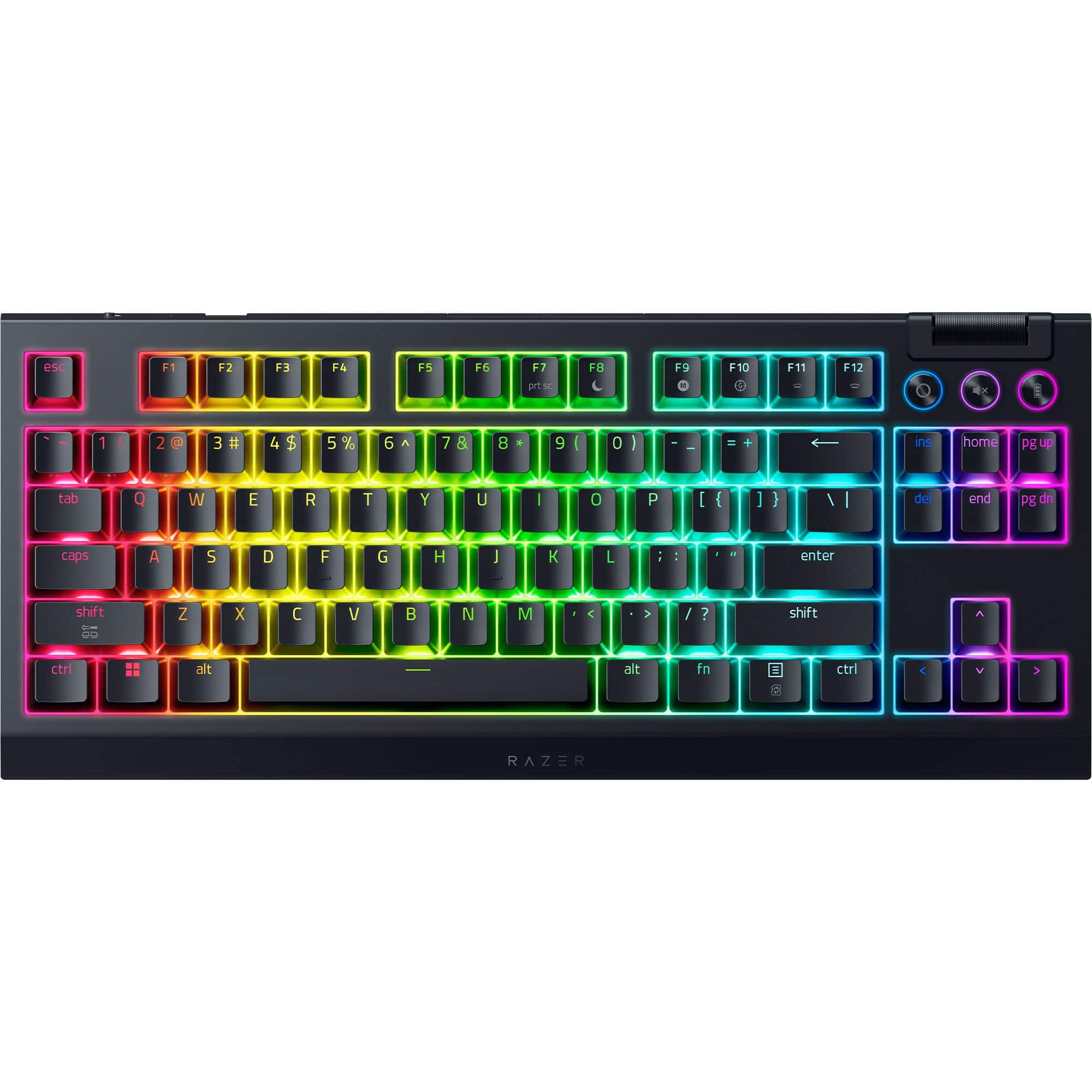 Razer - BlackWidow V4 TKL HyperSpeed Wireless Orange Switch Gaming Keyboard with Hot-swappable Design - Black - Front_Zoom
