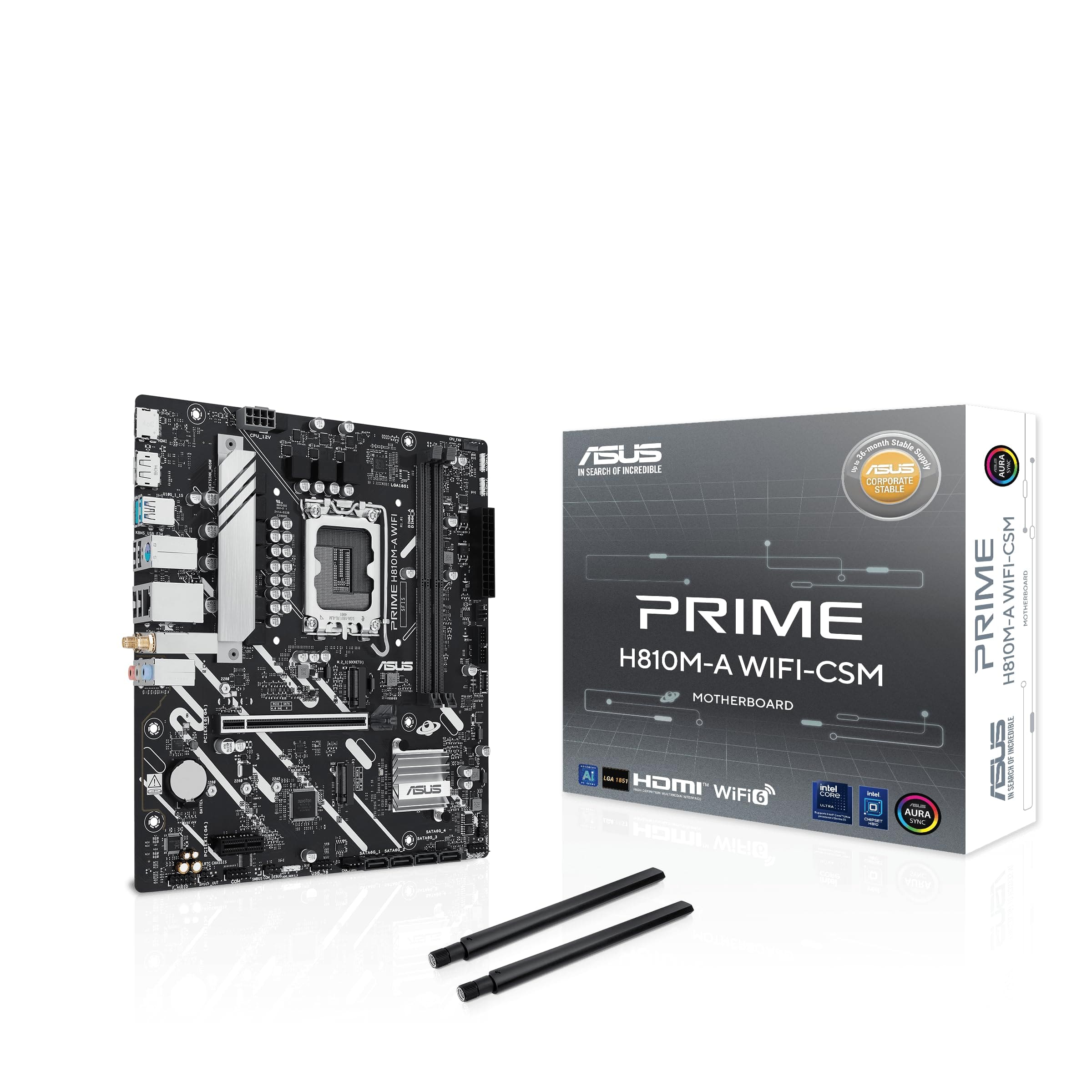 ASUS - PRIME H810M-A WIFI-CSM Desktop Motherboard