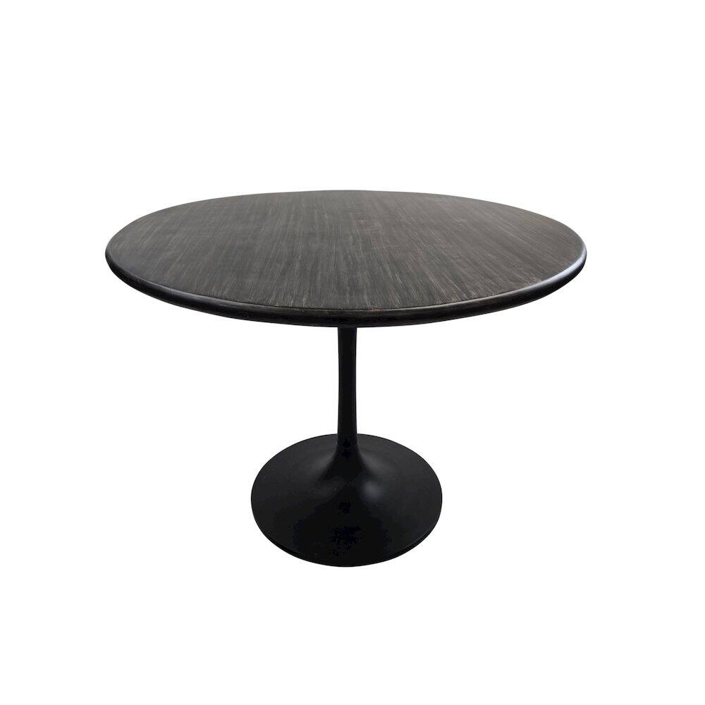 Carolina Chair & Table - Alden Wood Top 36" Round Dining Table - Warm Top - Base - Black