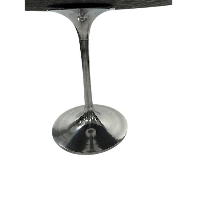 Alt View 2. Carolina Chair & Table - Alden Wood Top 36" Round Dining Table - Warm Black Top - Chrome Base - Black.