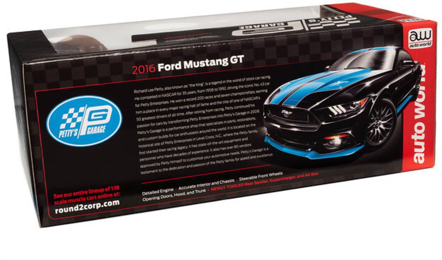 AI GARAGE Mustang GT 2016 Ford of stock car in the No 43 car known as the Lee Petty also 19258 10 1092 Richard 35 from NASCAR for competed in races and He a record 200 of the of one for Petty of and a in him in G 50 of into by in passion for cars on GARAGE Garage a around PETTY'S custom for car Cross NC. and site of Petty has first of Petty your for to by of the and to Front Wheels and Al Chassis Steerable Supercharger, Interior and Rear Spoiler, 1:18 Accurate NEWLY TOOLED lineup of Engine Trunk See our entire online at: Detailed Hood and cars Opening Doors scale muscle round2corp.com w auto world World auto