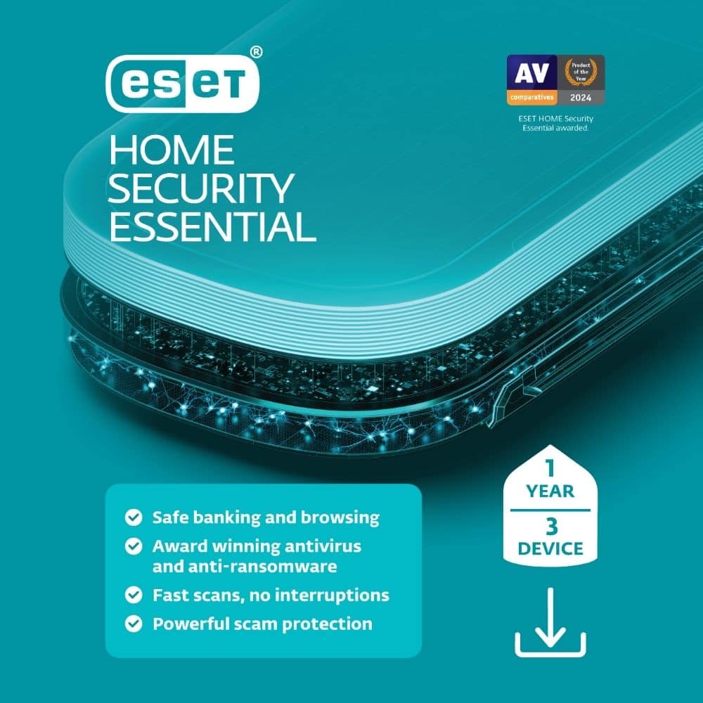 ESET - Home Security Essential (3-Device) (1-Year Subscription) - Windows, Mac OS, Android [Digital] - Front_Zoom